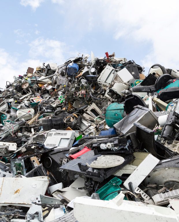 large pile of toxic e-waste