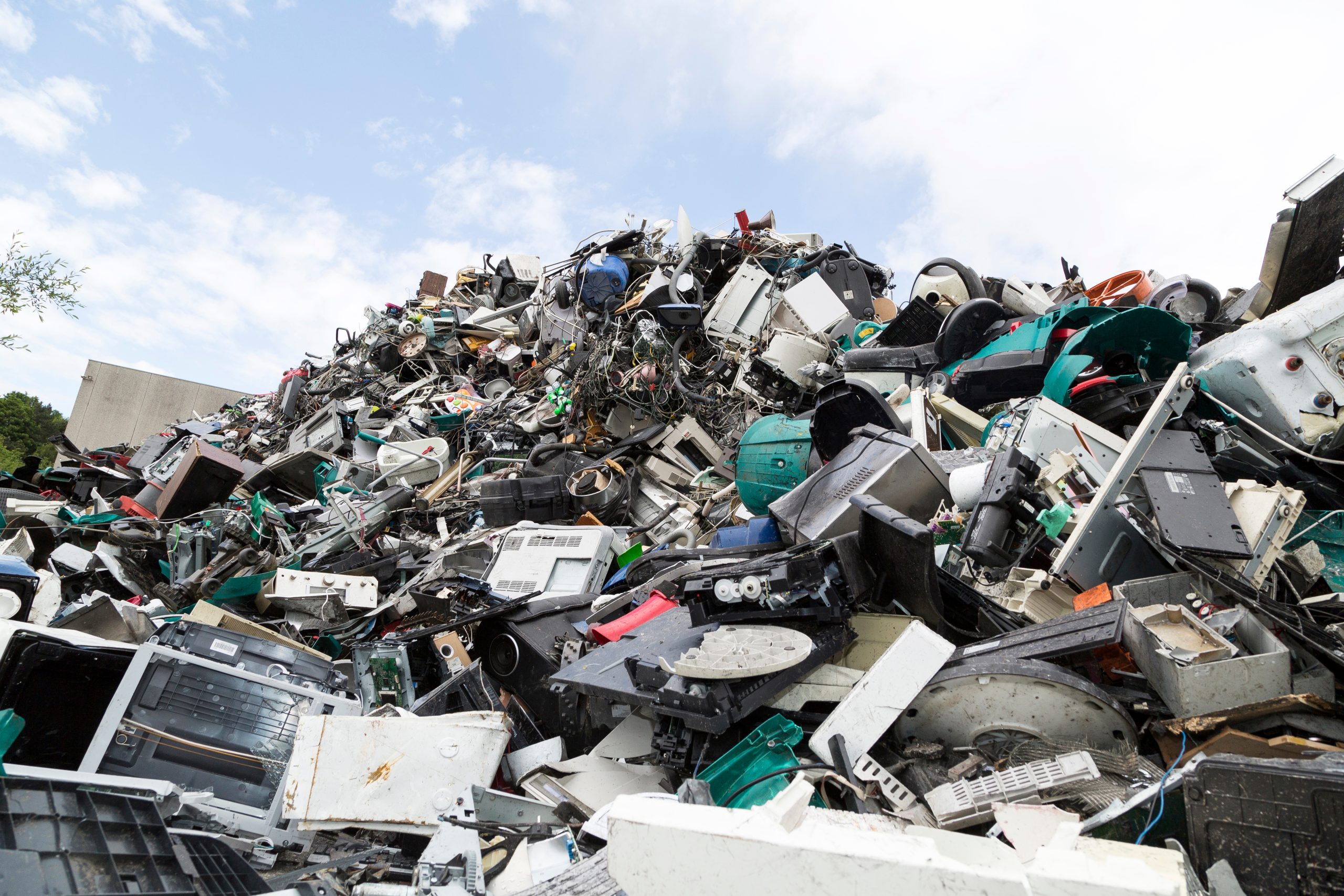 large pile of toxic e-waste